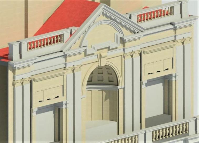 Il rendering della facciata di via Arcoleo della Galleria della Vittoria