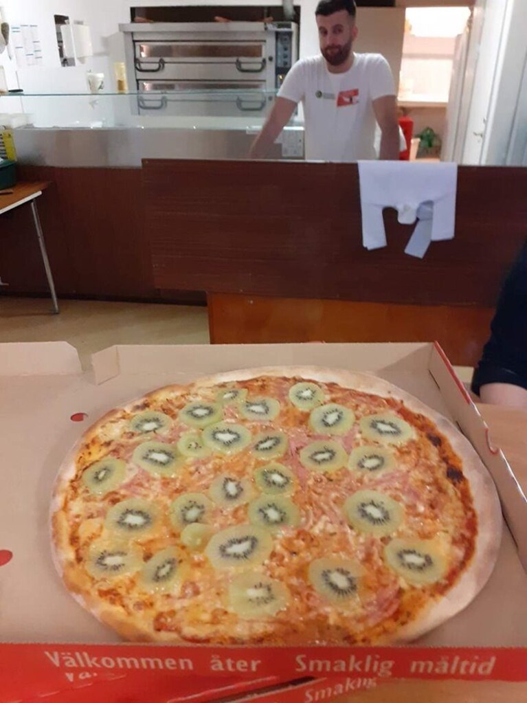 La pizza al kiwi [Foto su cortese concessione di Stellan Johansson]