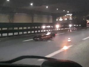La moto dopo l’impatto