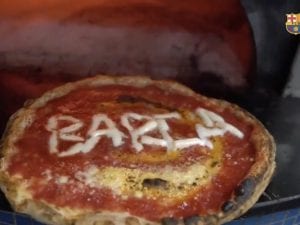 La pizza dedicata al Barcellona