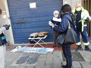 L’infopoint dei volontari organizzato mercoledì a Poggioreale
