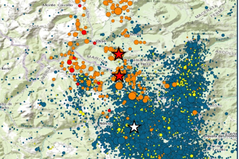 Rilevamento dell'Ingv del terremoto del 26 ottobre 2016