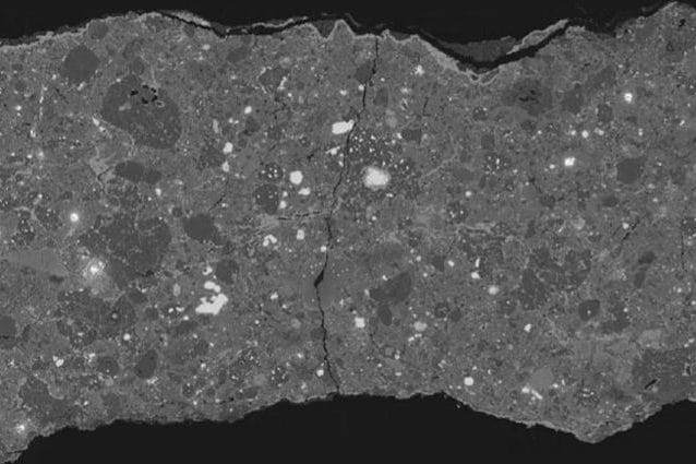 Sezione del meteorite Acfer 094: Credit: Epifanio Vaccaro et Al/Museo di Storia Naturale di Londra