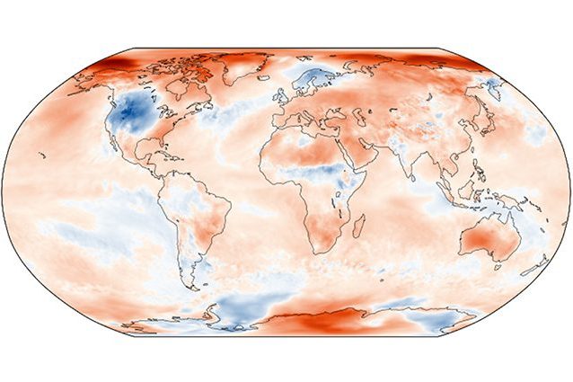 Temperatura media di ottobre 2019. Credit: Copernicus Climate Change Service/ECMWF.