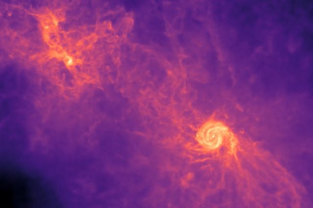 Nascita ed evoluzione di una galassia. Credit: Max Planck Institute for Astrophysics