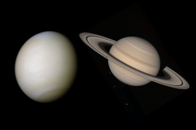 Venere e Saturno. Credit: NASA