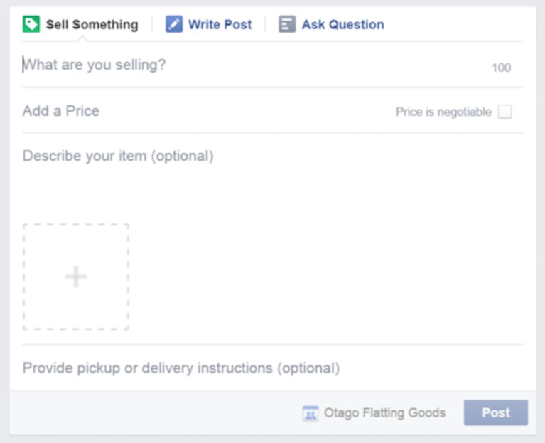 Facebook Pulsante Vendi