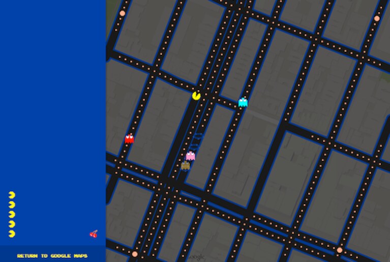 pac man google maps
