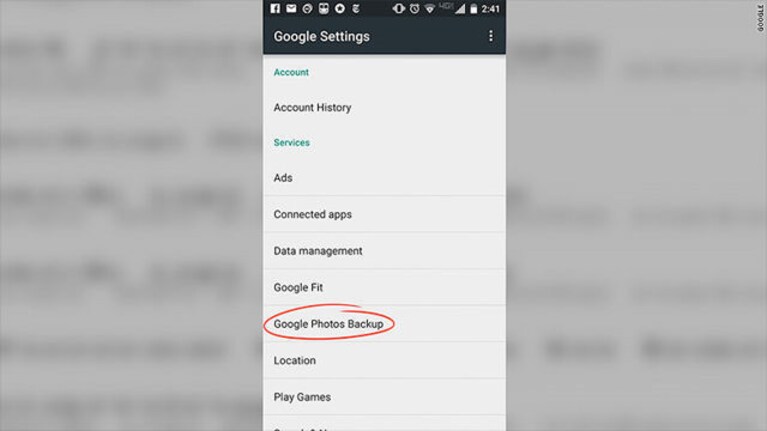 google foto backup