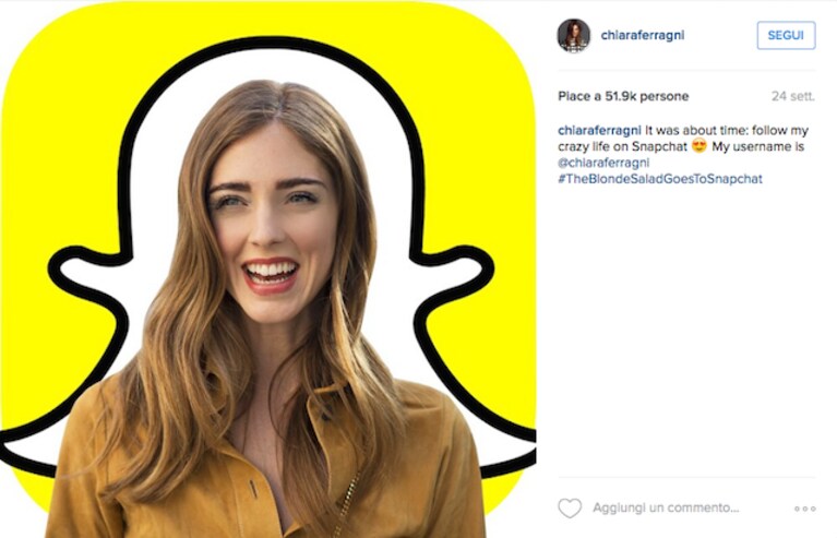 Chiara Ferragni Snapchat