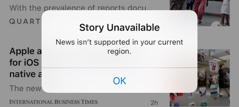 cina apple news censura