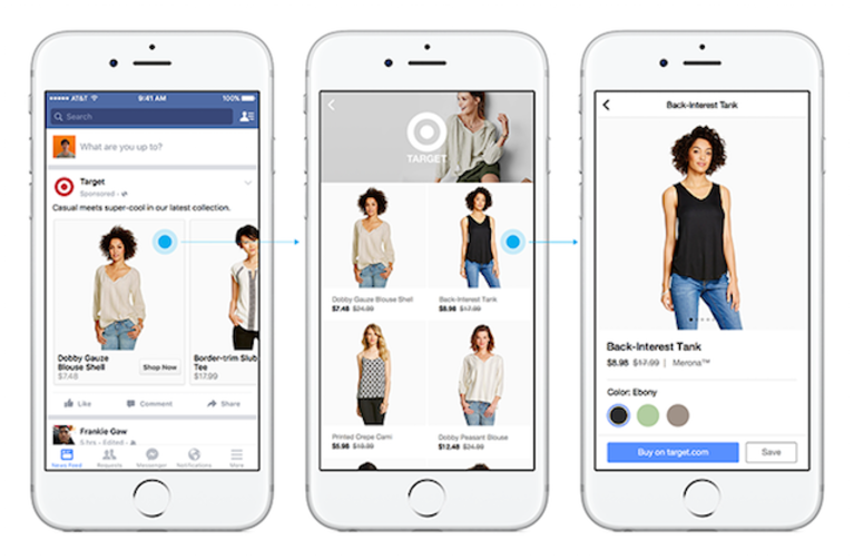 facebook canvas shopping