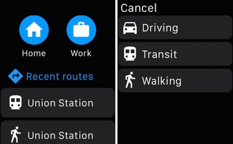 google maps apple watch