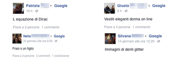 google ricerche facebook
