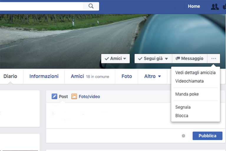 Come bloccare un amico su Facebook dal suo profilo