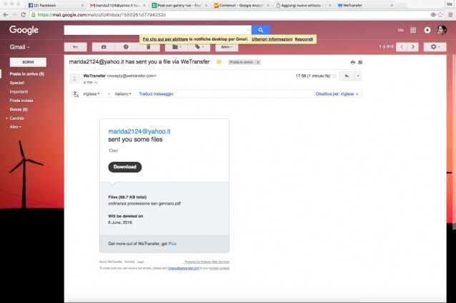 SCARICARE WETRANSFER