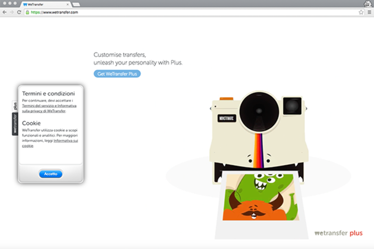 Come inviare file da WeTransfert