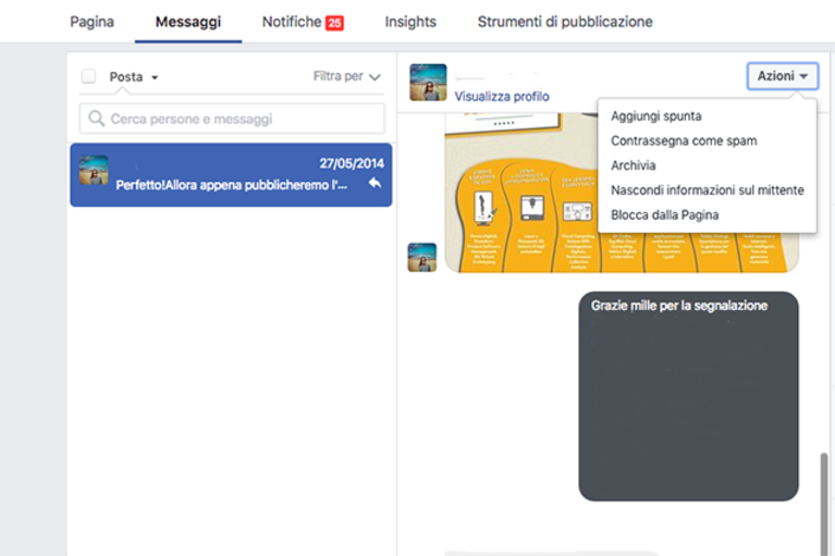 Come bannare da una pagina Facebook via Messaggio