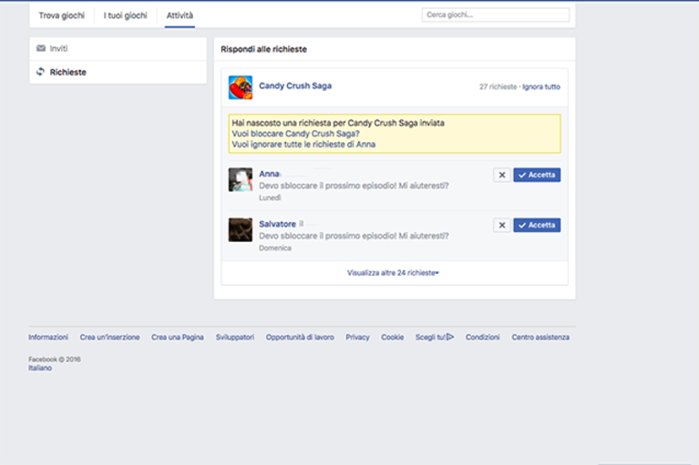 Come ignorare le richieste di giochi