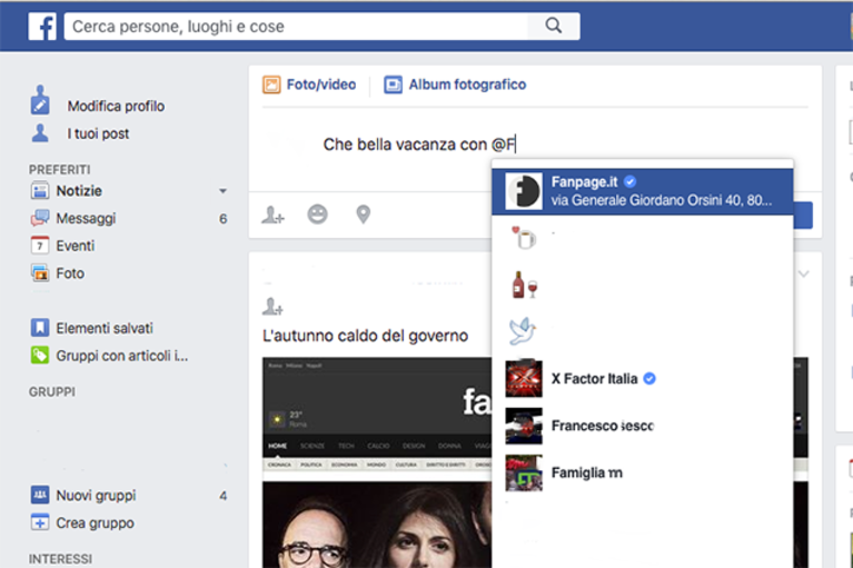 Come taggare in un post su Facebook
