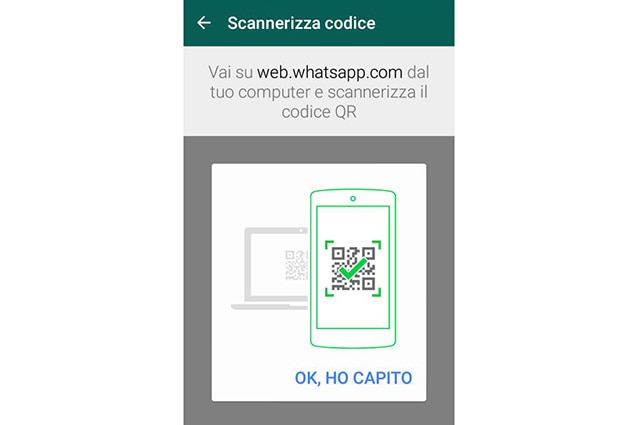 WhatsApp sul computer: la schermata dello smartphone