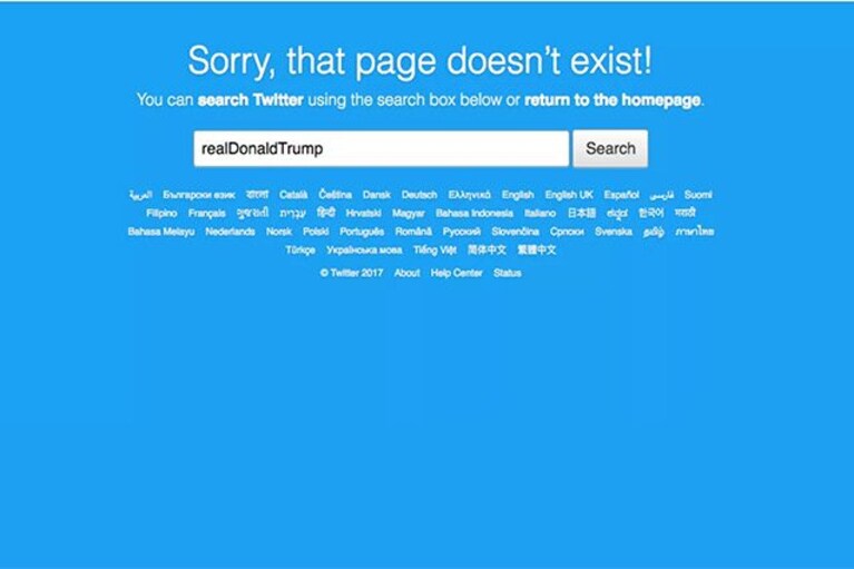 donald trump twitter account-inesistente
