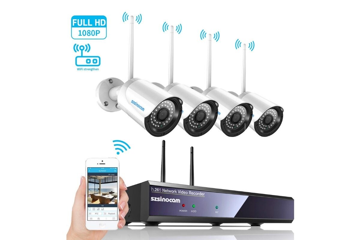 Kit con telecamere di videosorveglianza WiFi Szsinocam