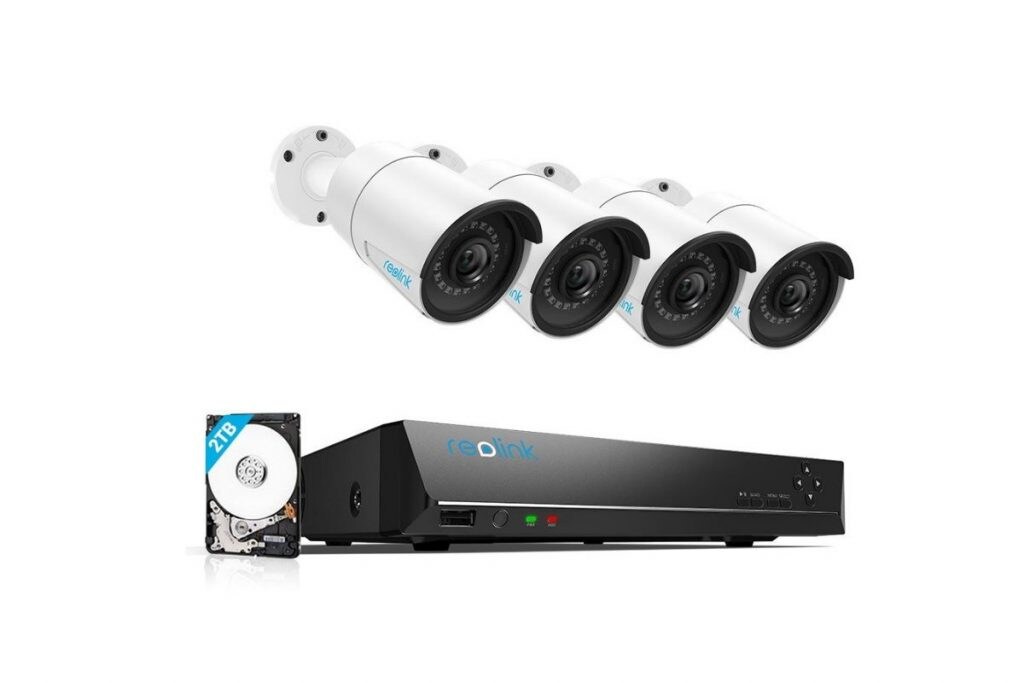 Kit Videosorveglianza IP POE CON NVR 4K E 8 TELECAMERE 4 MD con Audio IR 40M