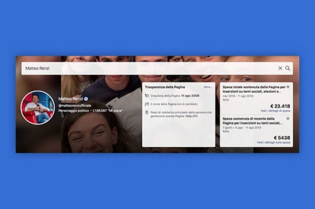 Nell’ultimo mese Matteo Renzi ha speso più di Salvini per sponsorizzare i post su Facebook