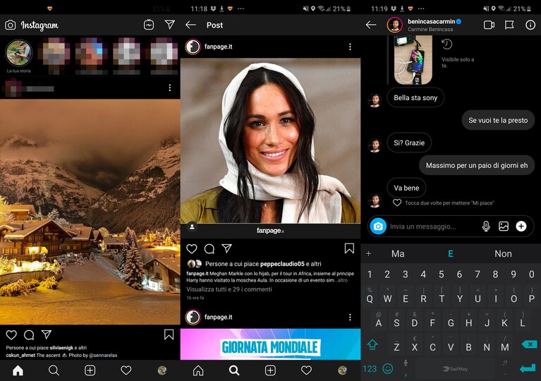 instagram tema scuro guida ita