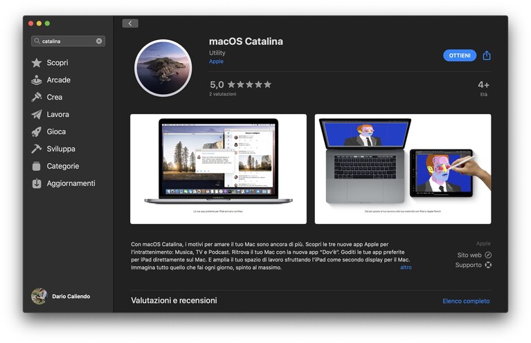 macOS Catalina 10.15 disponibile