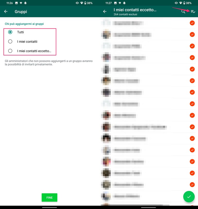 bloccare gruppi whatsapp