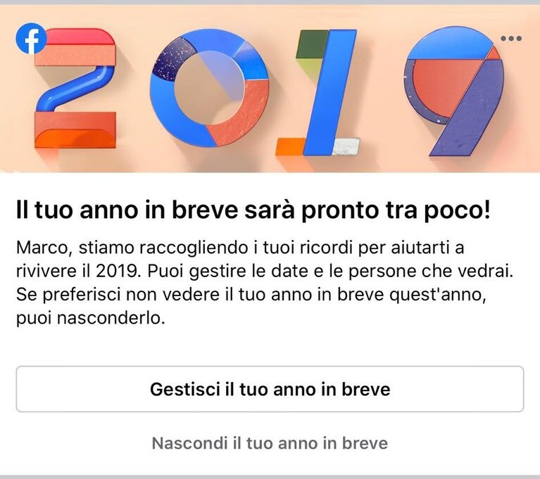 facebook anno in breve 2019 creare modificare
