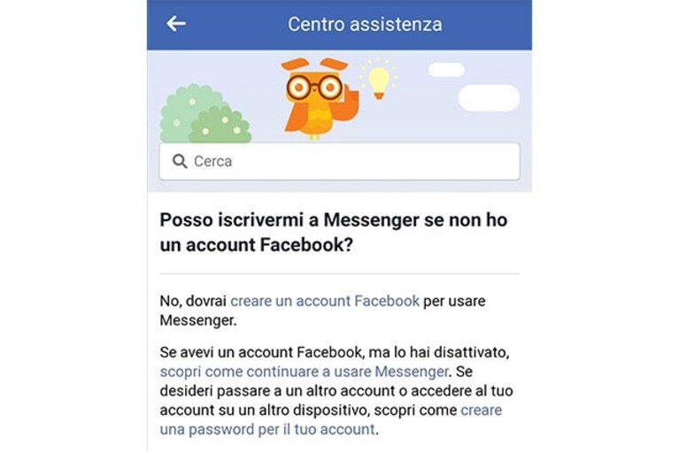 messenger assistenza