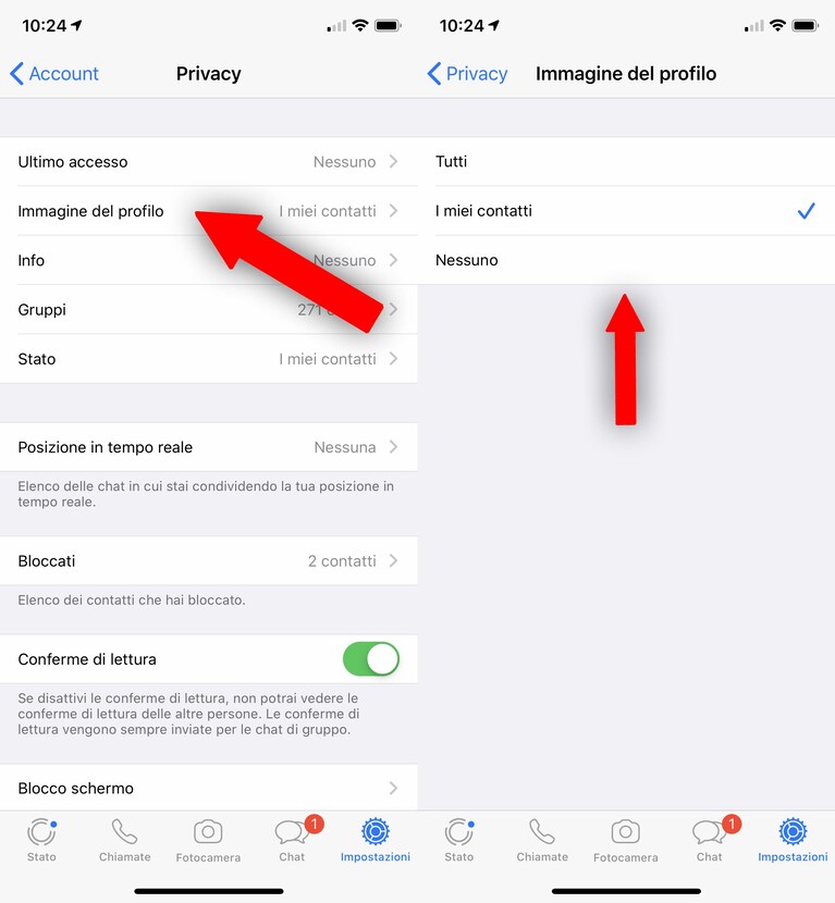 nascondere foto profilo whatsapp