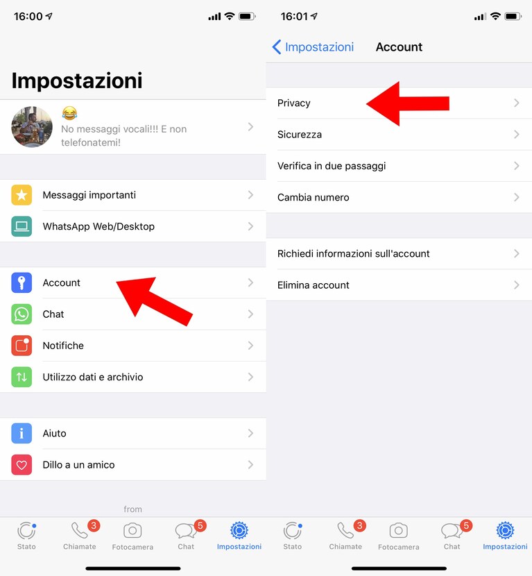 bloccare avvio whatsapp faceid impronta digitale
