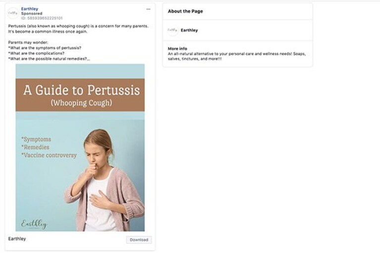 facebook Earthley no vax