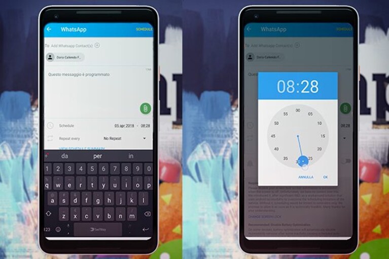 programmare invio messaggi whatsapp