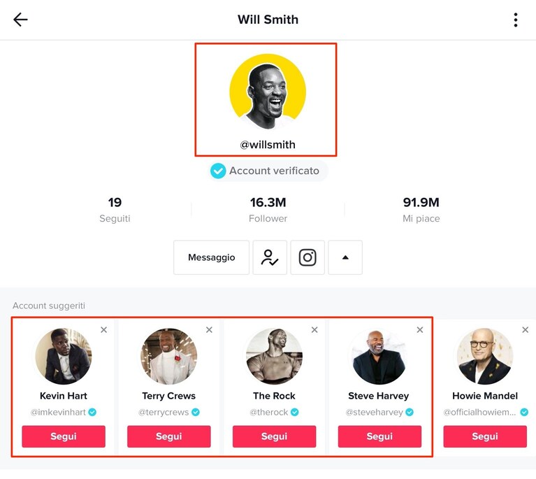 algoritmo tiktok amici profili suggeriti uguali fisicamente