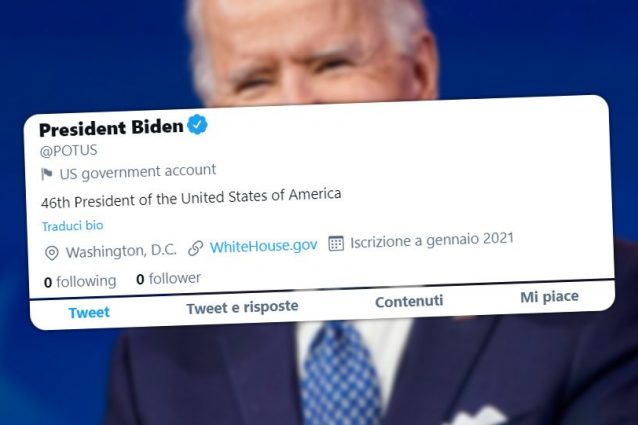 Twitter azzererà i follower del nuovo Presidente USA Joe Biden