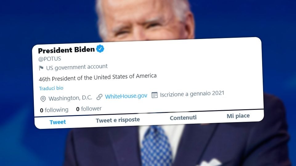 Twitter azzererà i follower del nuovo Presidente USA Joe Biden