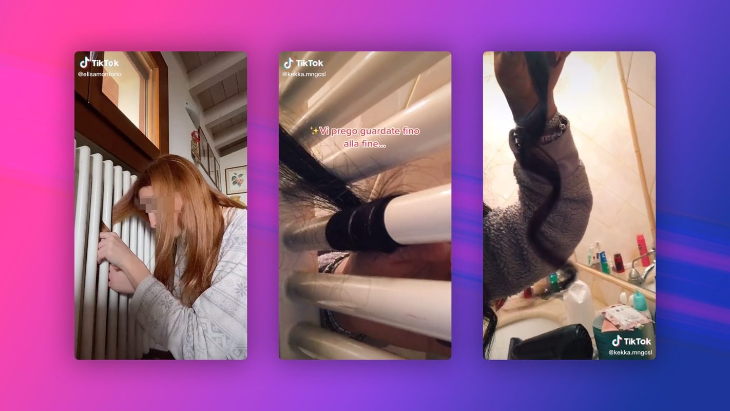 Gli utenti di TikTok hanno iniziato ad arricciarsi i capelli con il termosifone di casa