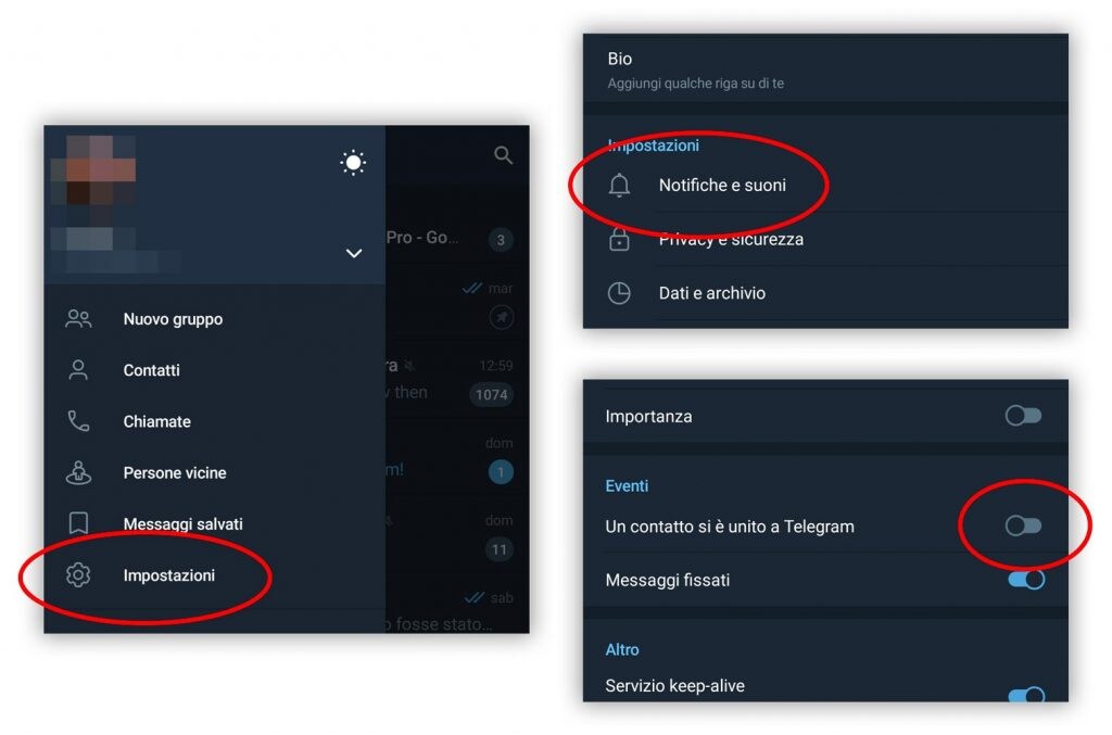 "Un nuovo contatto si è unito a Telegram": come evitare le notifiche