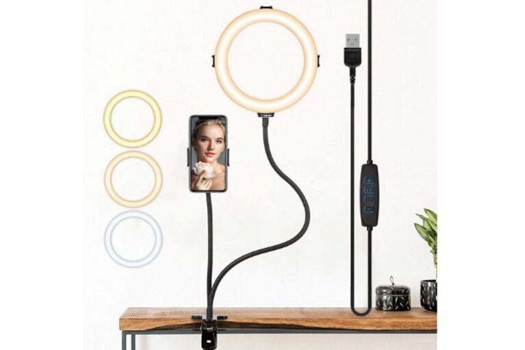 ring light con pinza