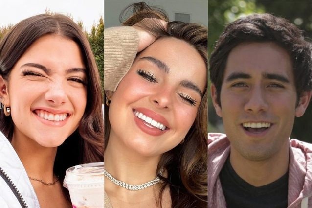 Gli infuluencer web Charli D’Amelio, Addison Rae e Zach King (Foto: Instagram, Twitter)