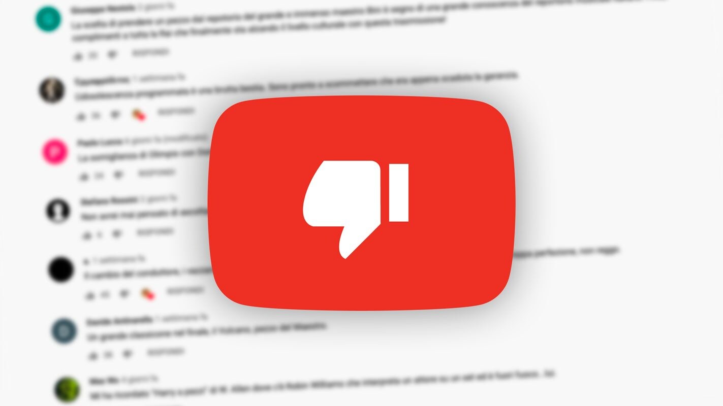 YouTube ha tolto il conteggio dei Non mi piace dai video