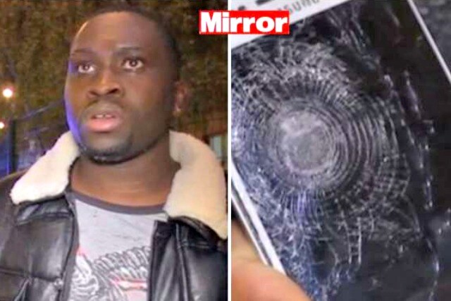 L’uomo salvo per miracolo grazie al telefonino (immagine tratta dalla Rete, fonte Mirror)
