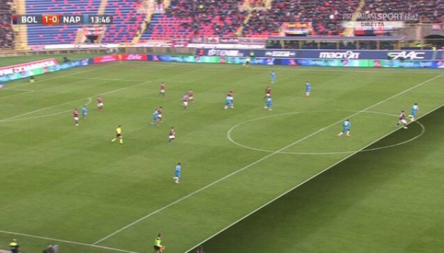 L’azione da gol di Destro e le proteste del Napoli per la posizione di fuorigioco