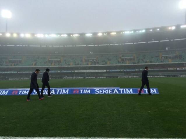 Chievo–Juventus si gioca, il sopralluogo dei bianconeri (immagini di @FCosatti Sky Sport)