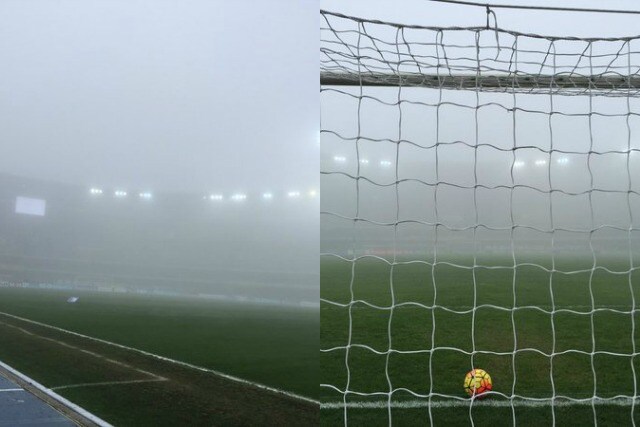 La nebbia sul Bentegodi (immagini di @FCosatti Sky Sport)